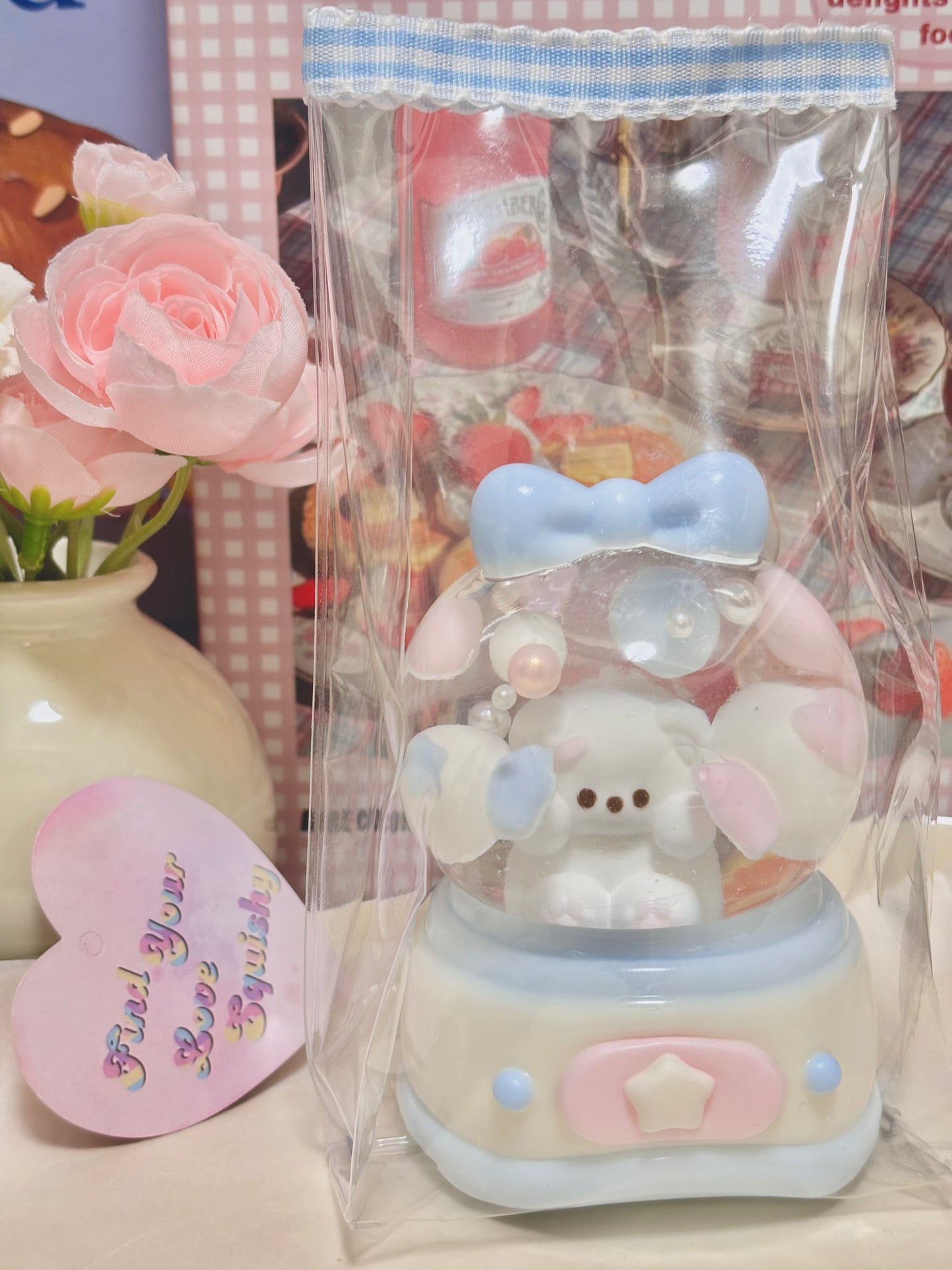 Clear Glitter Gel Bear Crystal Ball Taba Squishy Toy