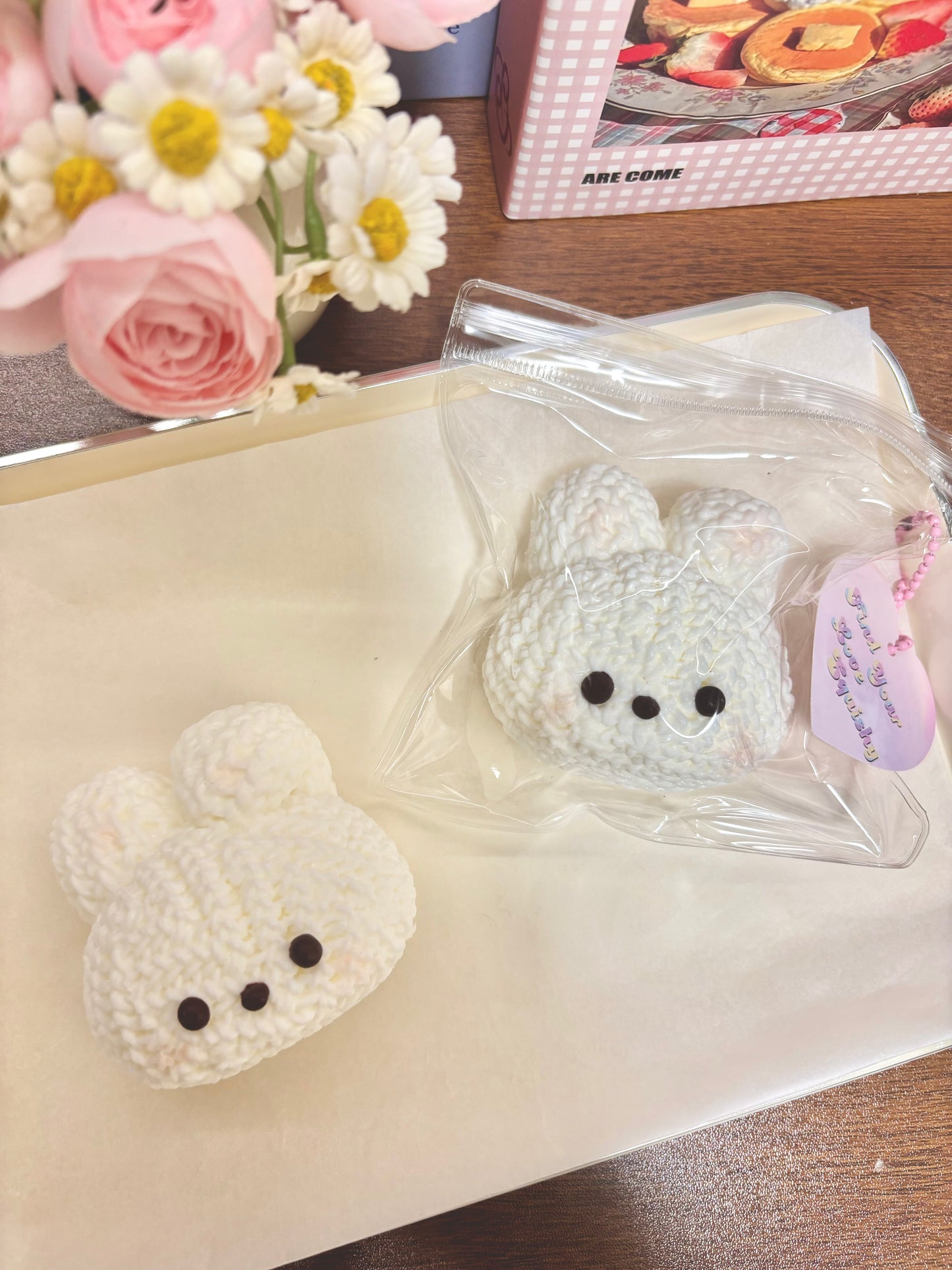 Knitted Rabbit Animals Taba Squishy Toy