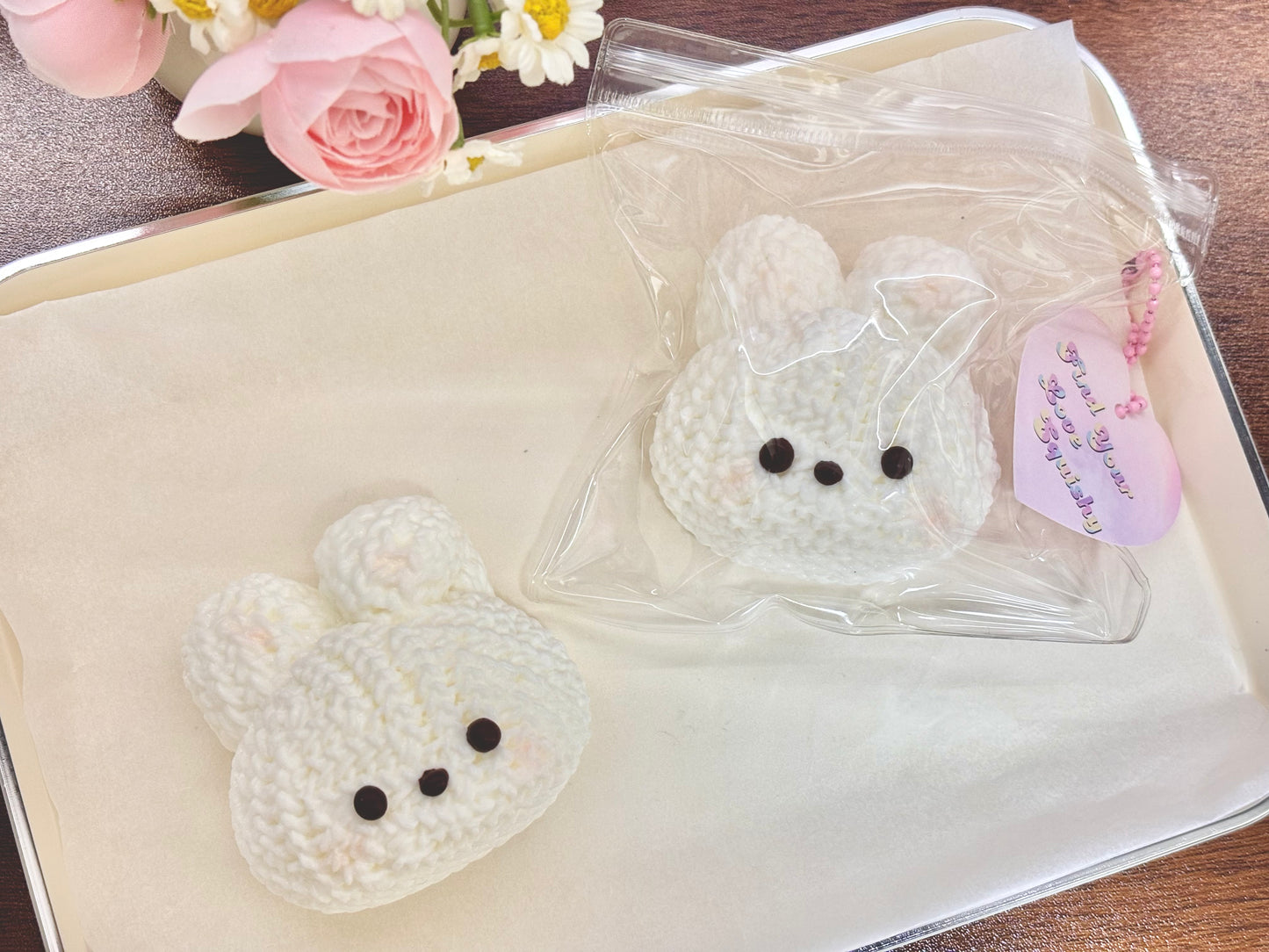 Knitted Rabbit Animals Taba Squishy Toy