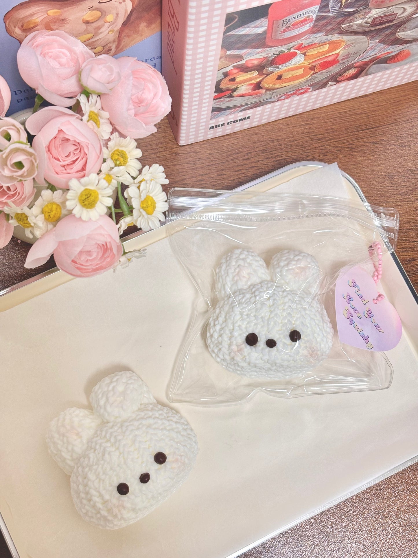 Knitted Rabbit Animals Taba Squishy Toy