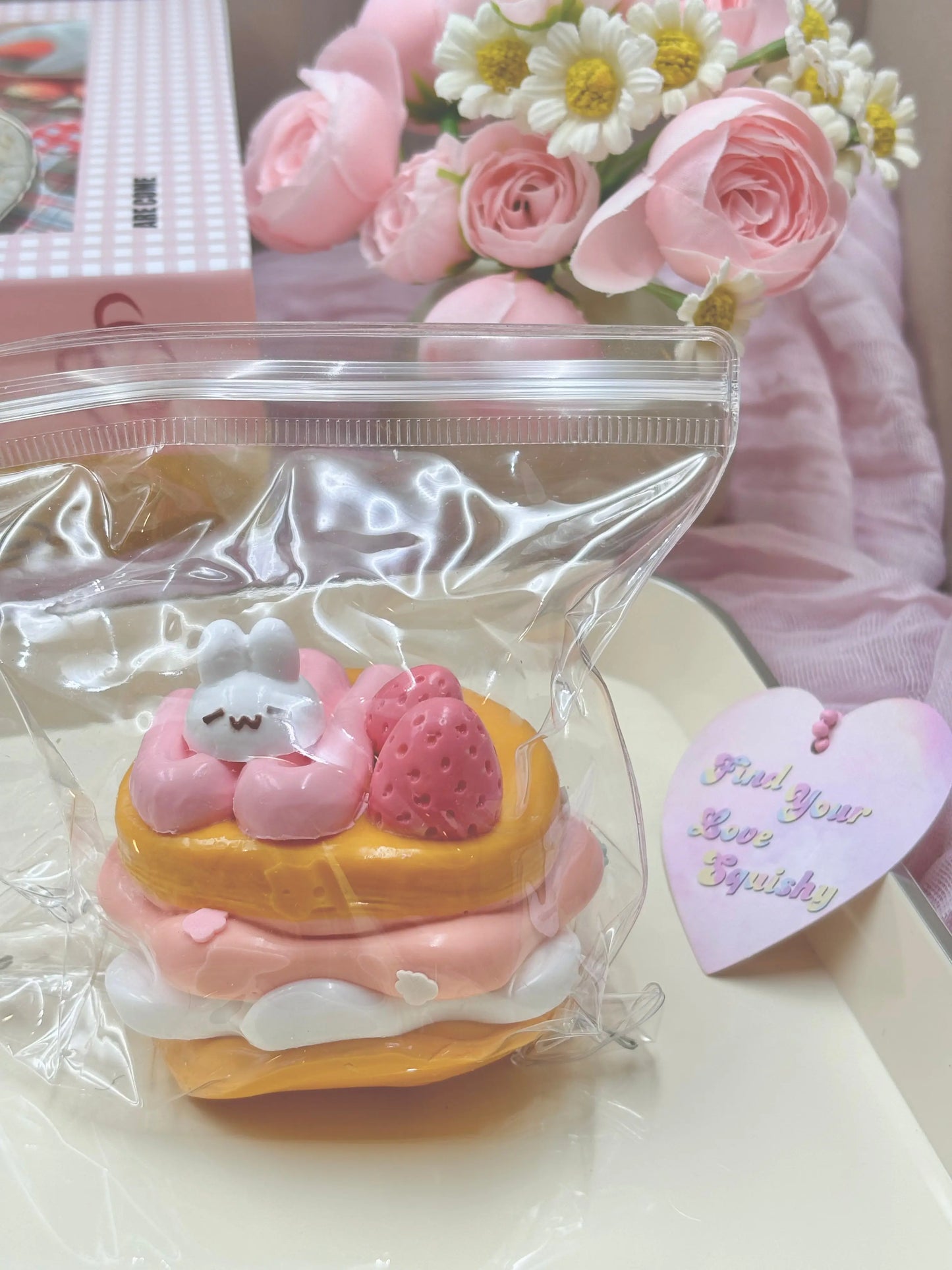 Rabbit Strawberry Cake Taba Squishy Toy - Find Your Love