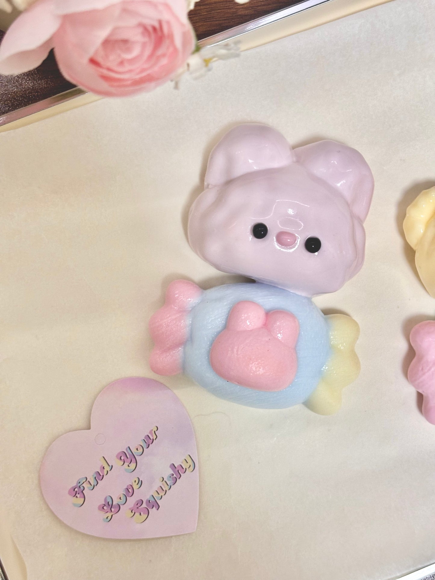 Rabbit and Bear Candy Taba Squishy Toy