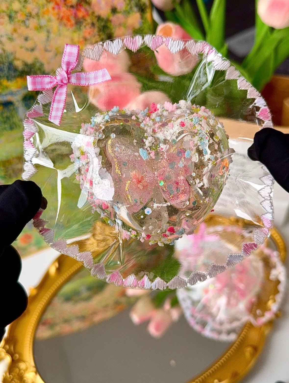 Pink Glitter Gel Heart Squishy Toy - Find Your Love Squishy