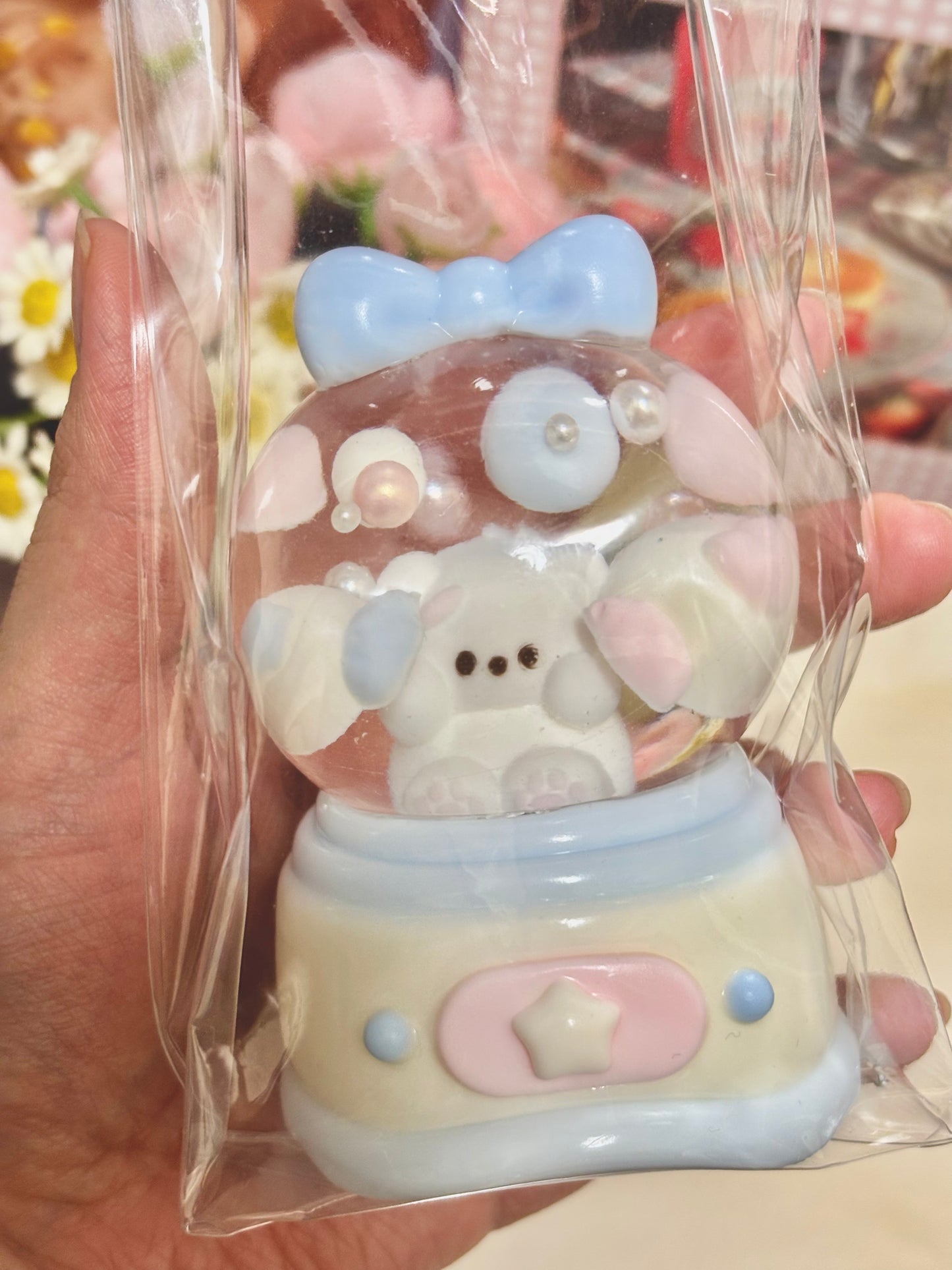Clear Glitter Gel Bear Crystal Ball Taba Squishy Toy