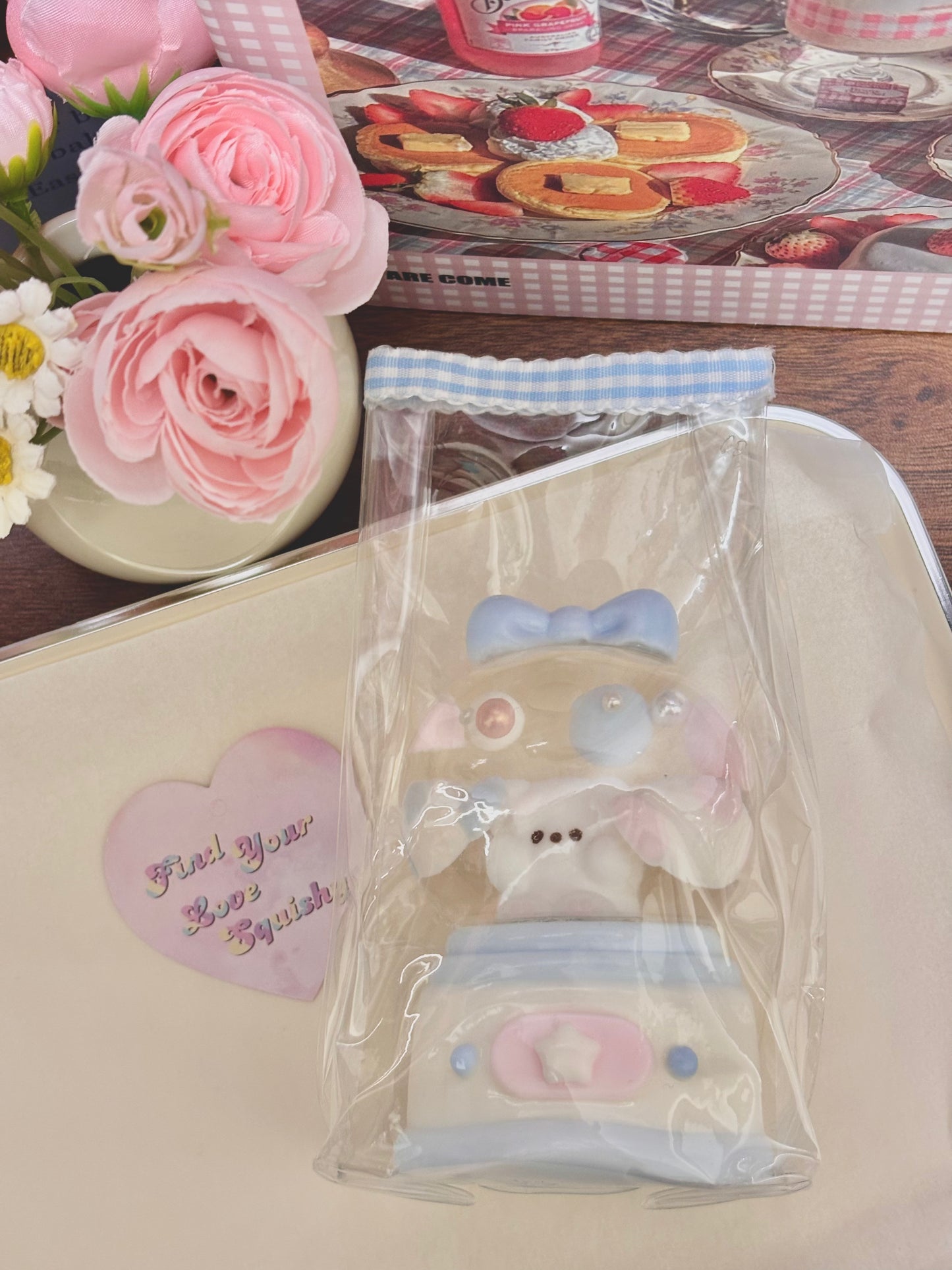 Clear Glitter Gel Bear Crystal Ball Taba Squishy Toy