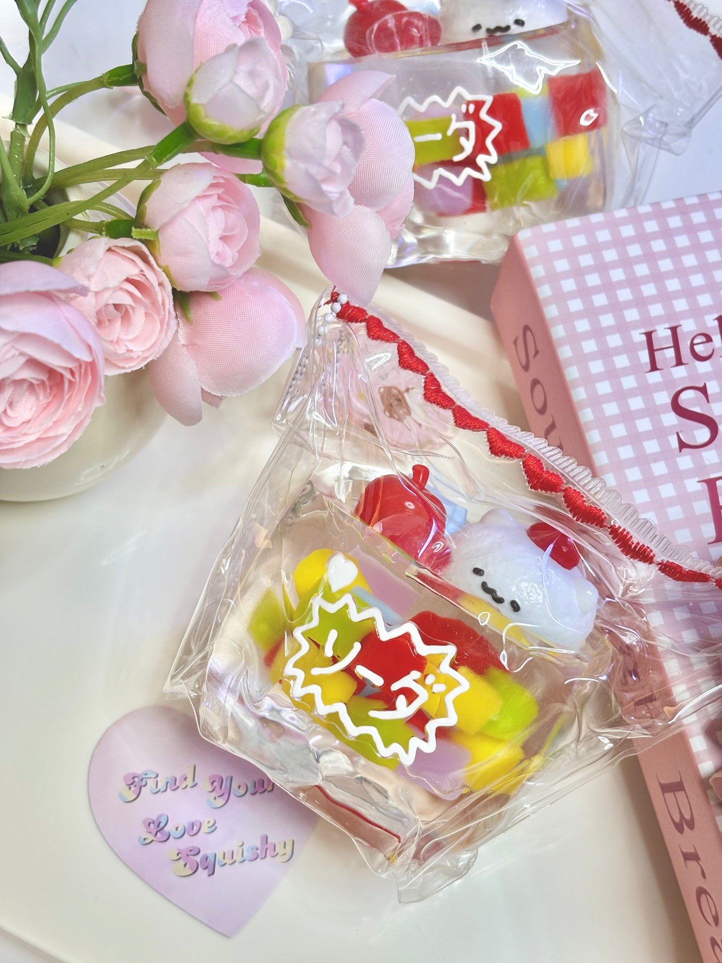 Glitter Gel Fruit Jelly Cup Squishy Toy Find Your Love Squishy