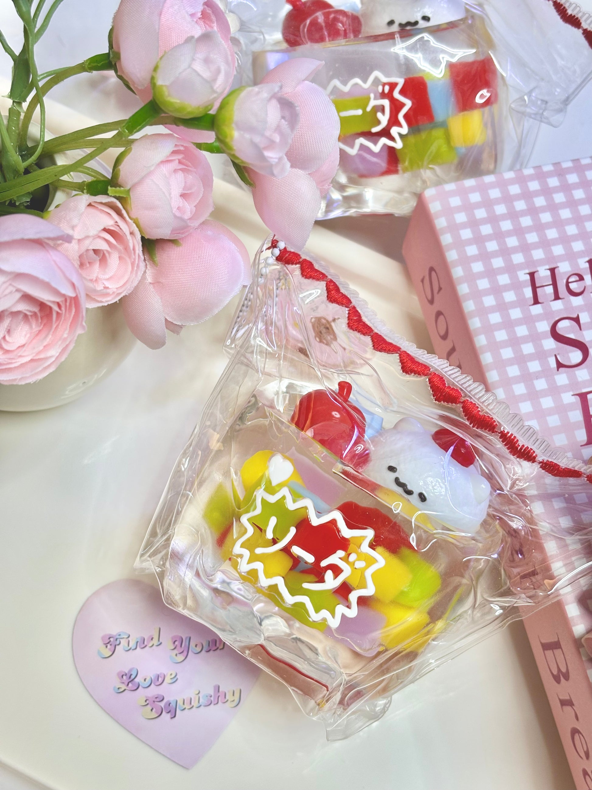 Glitter Gel Fruit Jelly Cup Squishy Toy Find Your Love Squishy