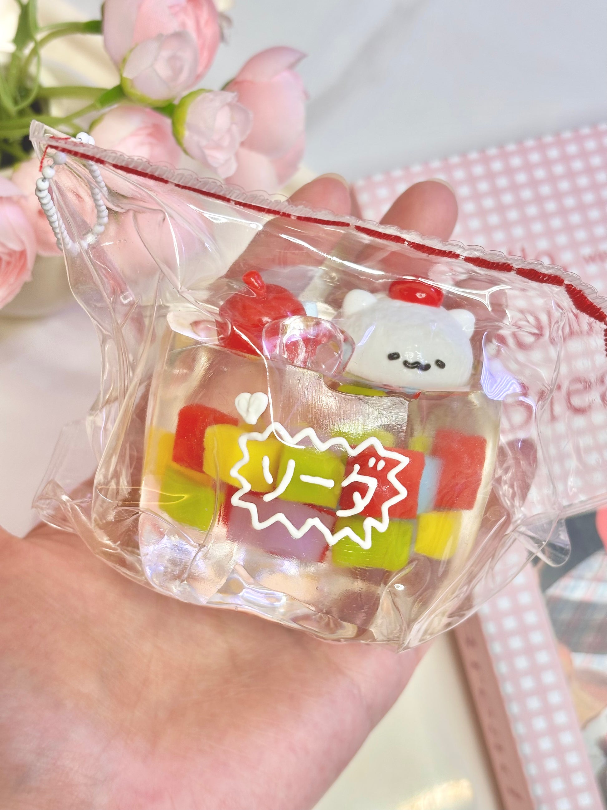 Glitter Gel Fruit Jelly Cup Squishy Toy Find Your Love Squishy