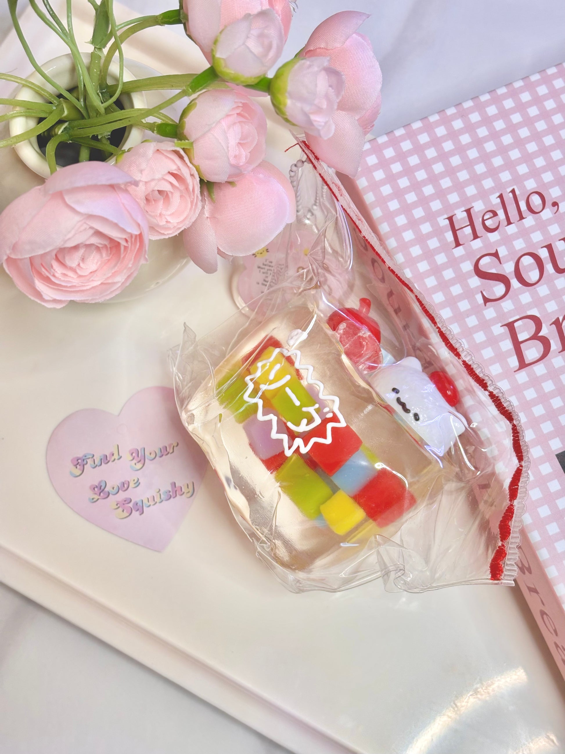 Glitter Gel Fruit Jelly Cup Squishy Toy Find Your Love Squishy