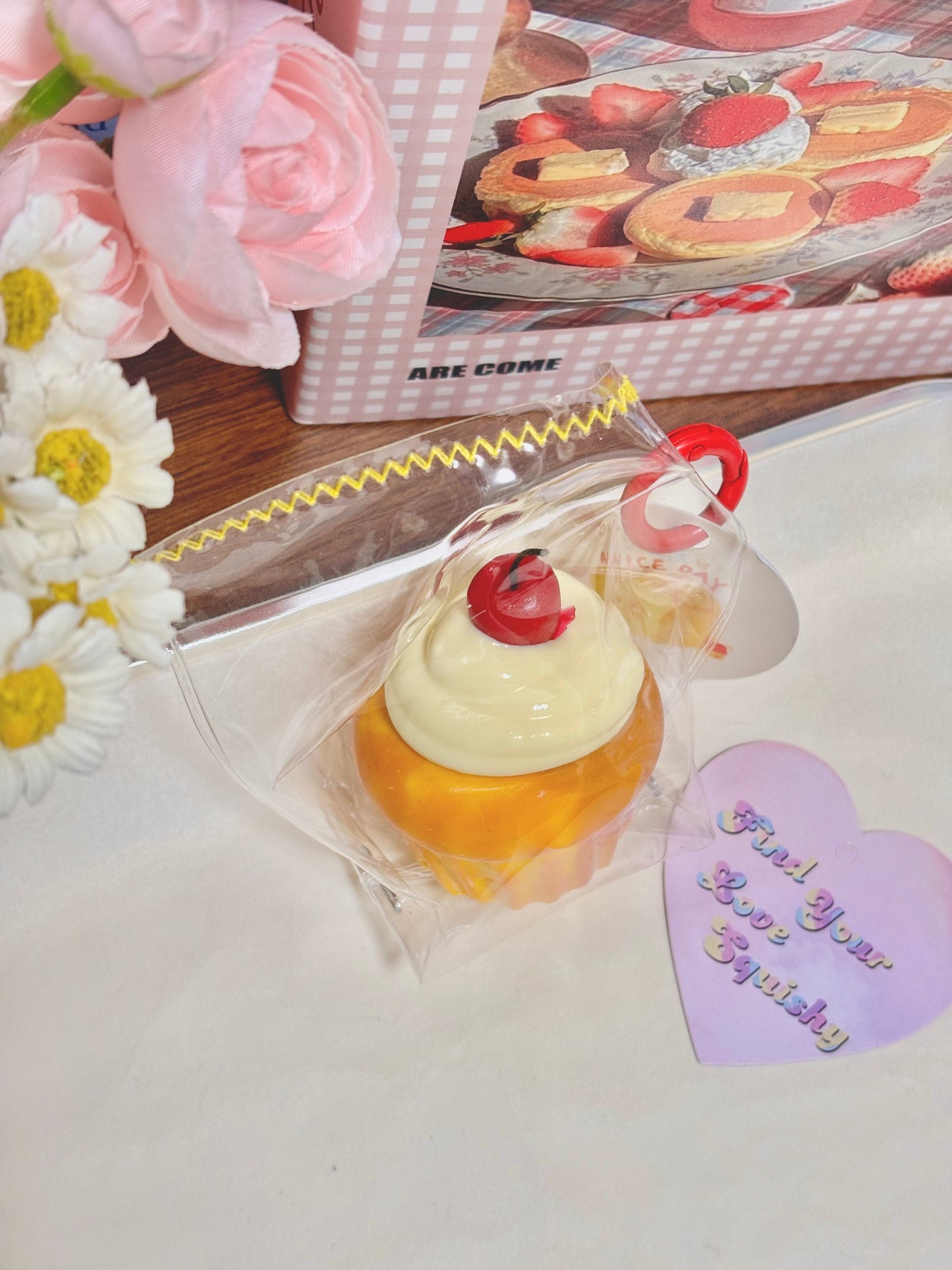 Mini Cherry Cupcake Taba Squishy Toy Find Your Love Squishy