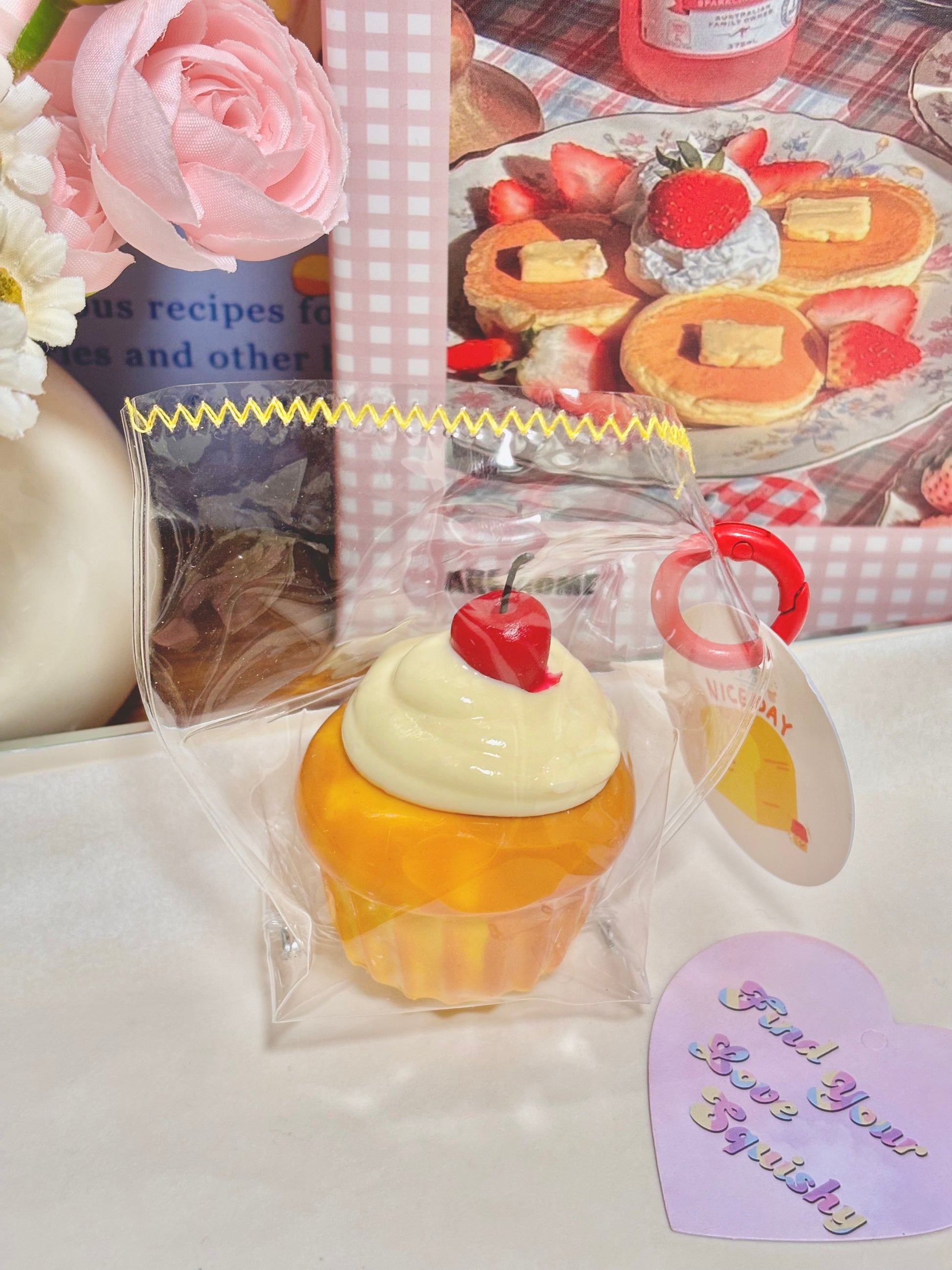 Mini Cherry Cupcake Taba Squishy Toy Find Your Love Squishy