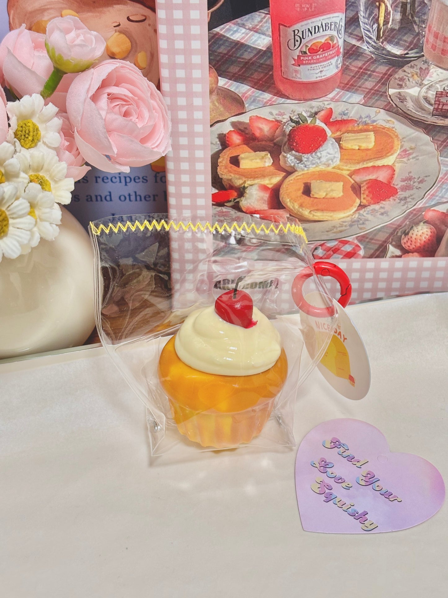 Mini Cherry Cupcake Taba Squishy Toy Find Your Love Squishy