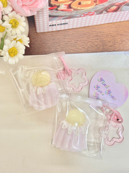 Mini Strawberry Canelé Taba Squishy Toy