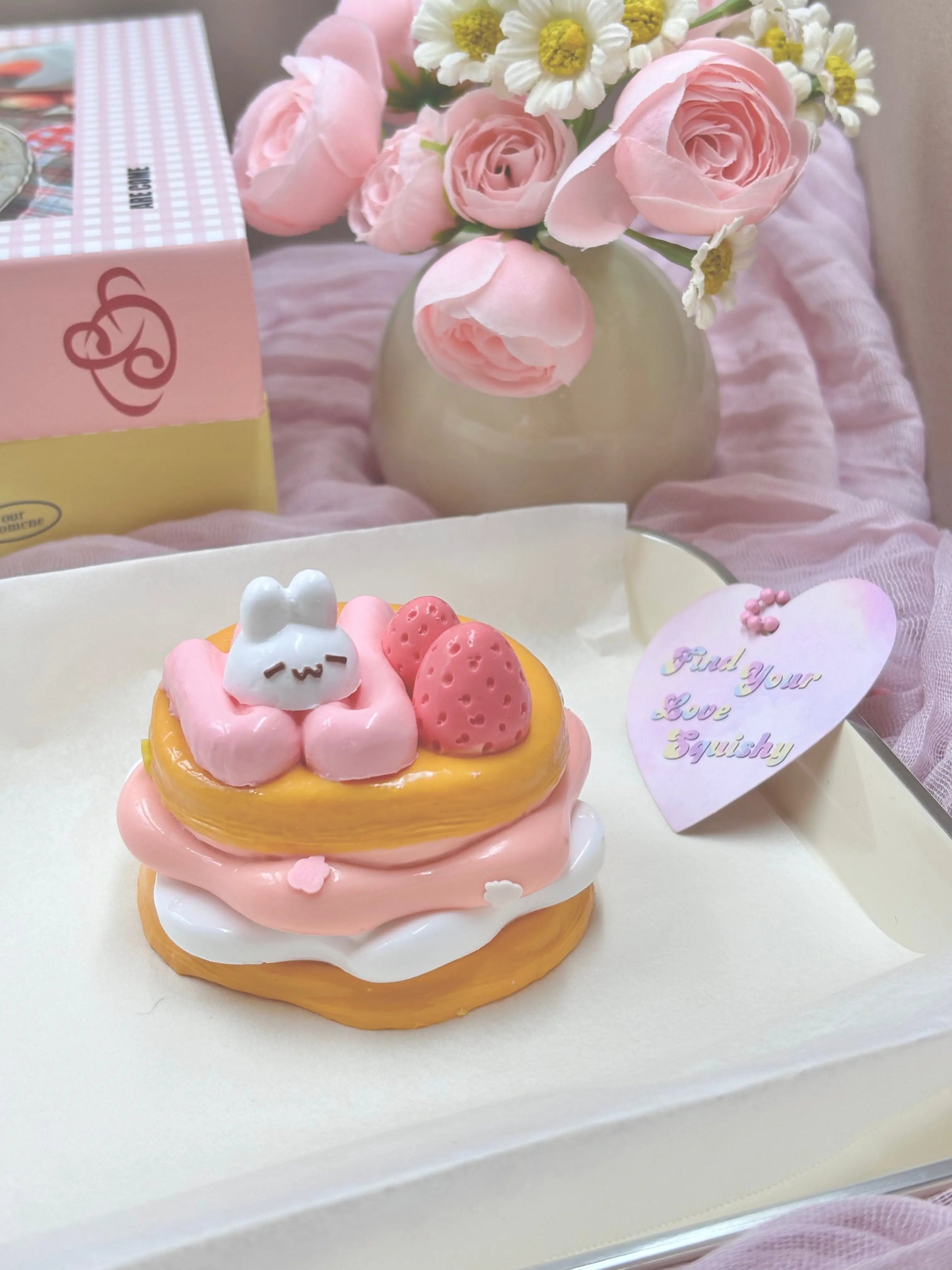 Rabbit Strawberry Cake Taba Squishy Toy - Find Your Love
