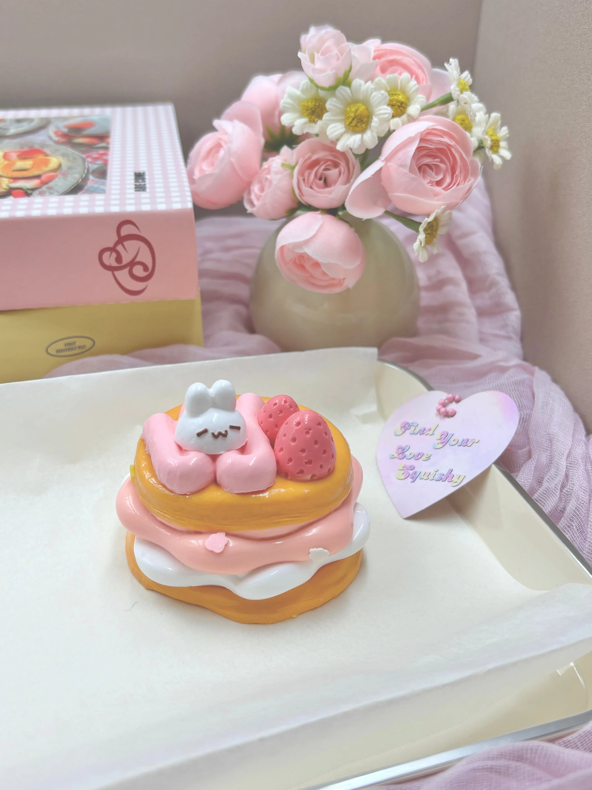 Rabbit Strawberry Cake Taba Squishy Toy - Find Your Love