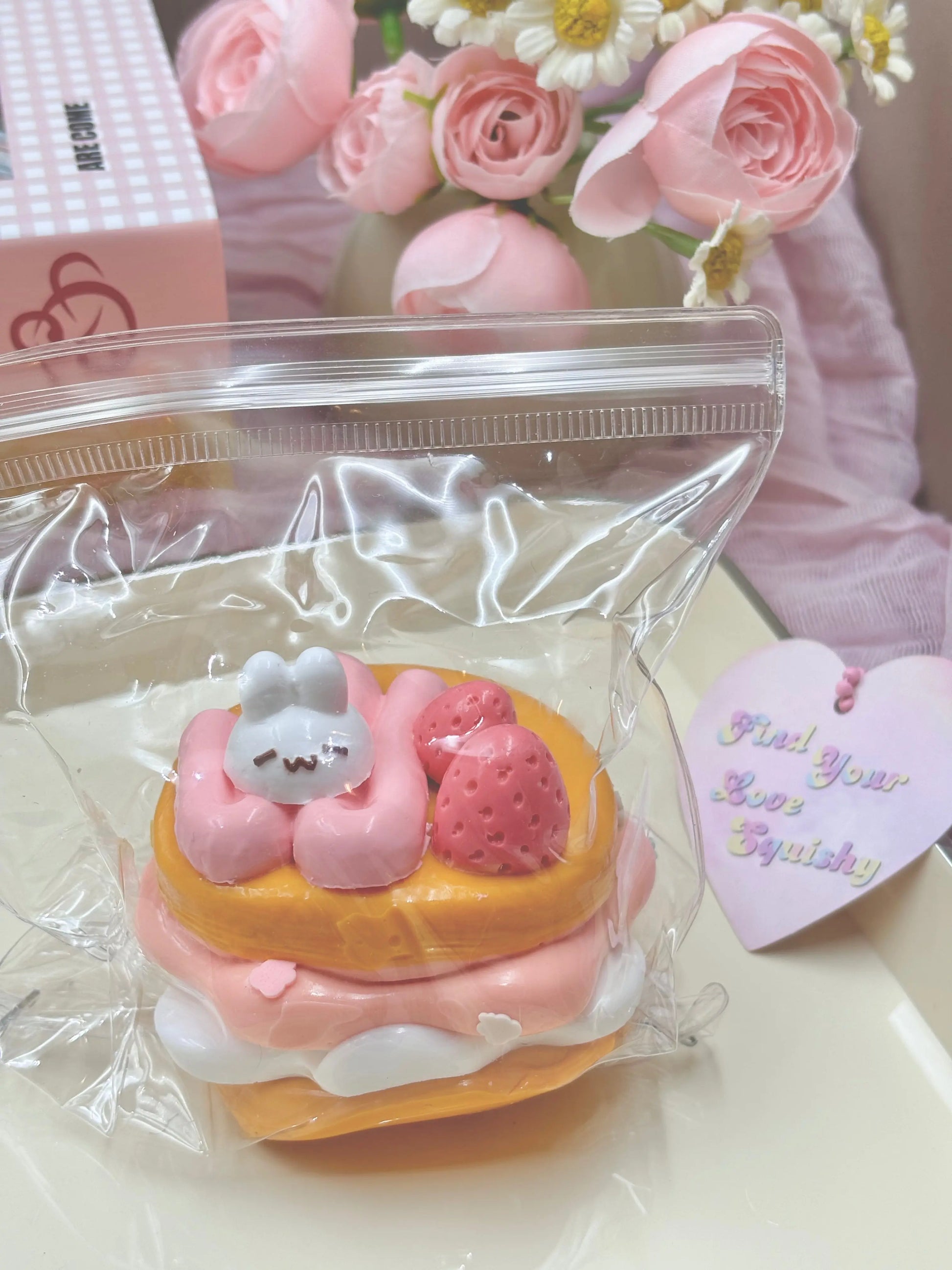Rabbit Strawberry Cake Taba Squishy Toy - Find Your Love