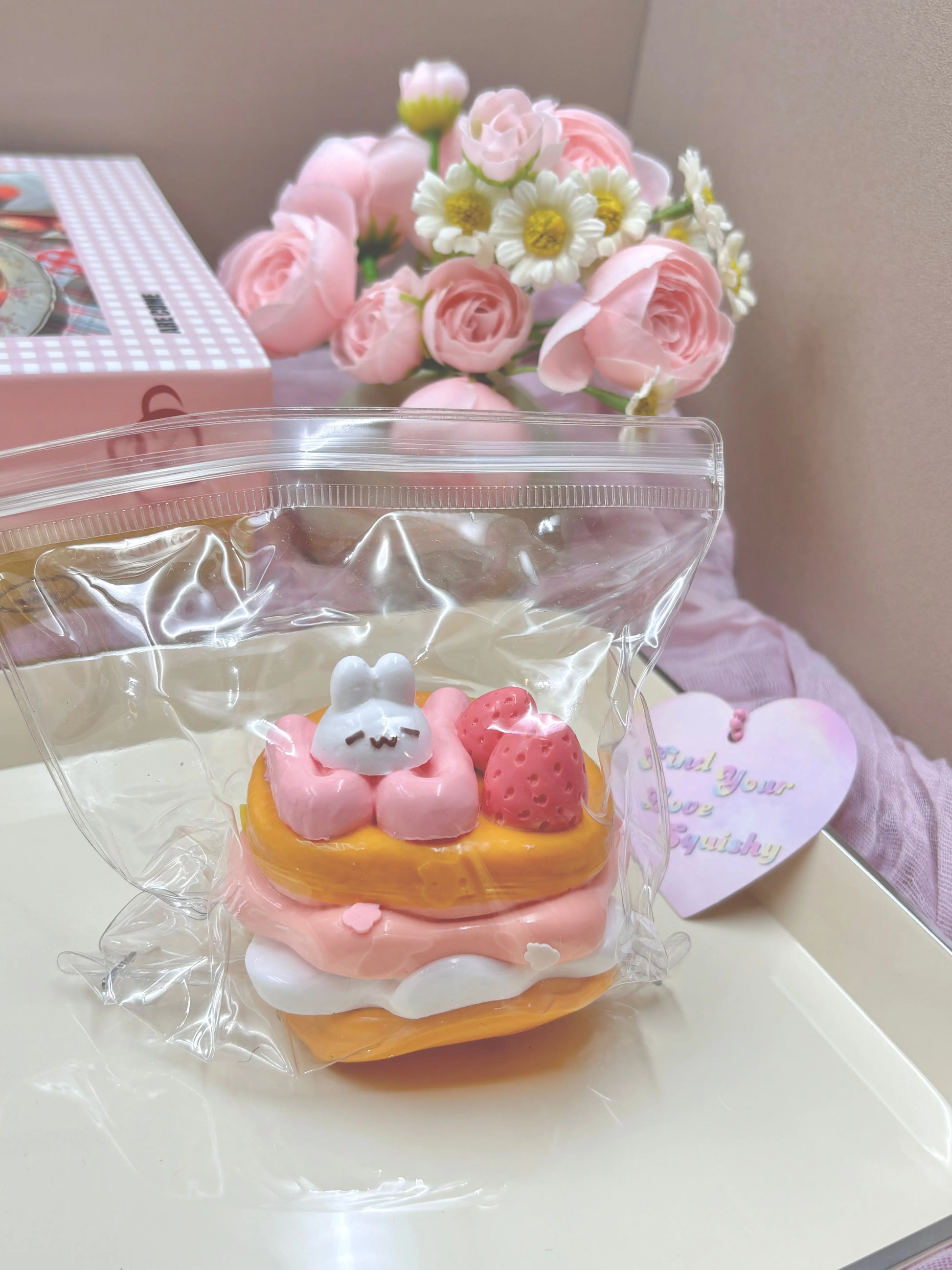Rabbit Strawberry Cake Taba Squishy Toy - Find Your Love