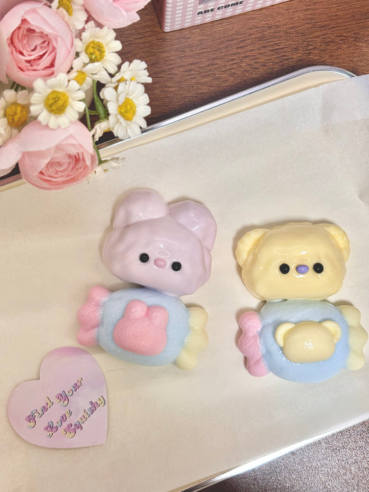 Rabbit and Bear Candy Taba Squishy Toy