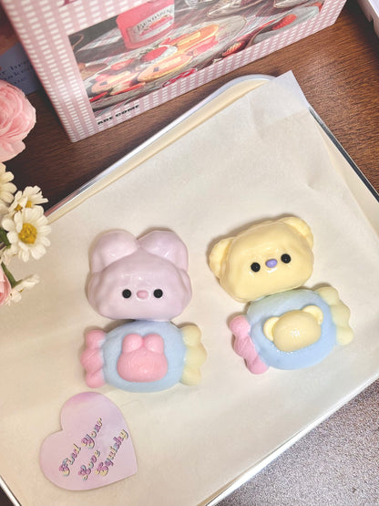 Rabbit and Bear Candy Taba Squishy Toy