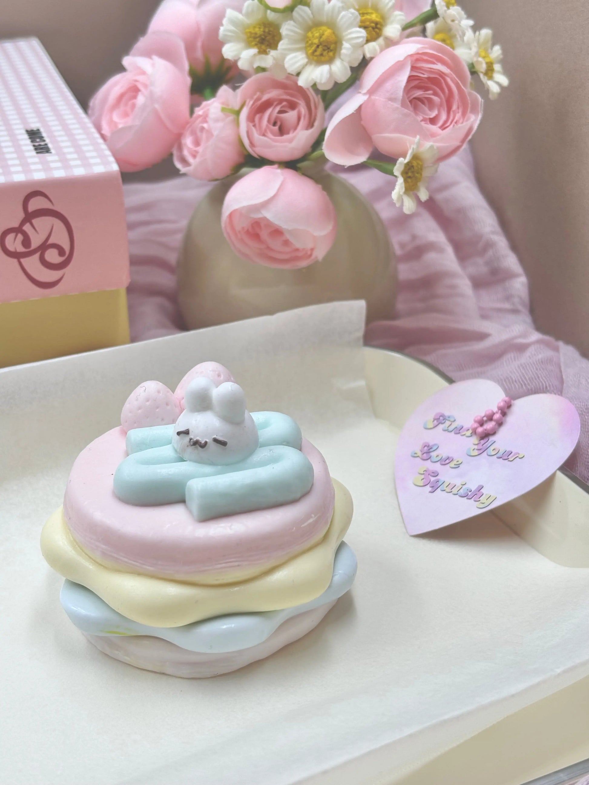 Rainbow Rabbit Strawberry Cake Taba Squishy Toy - Find Your Love