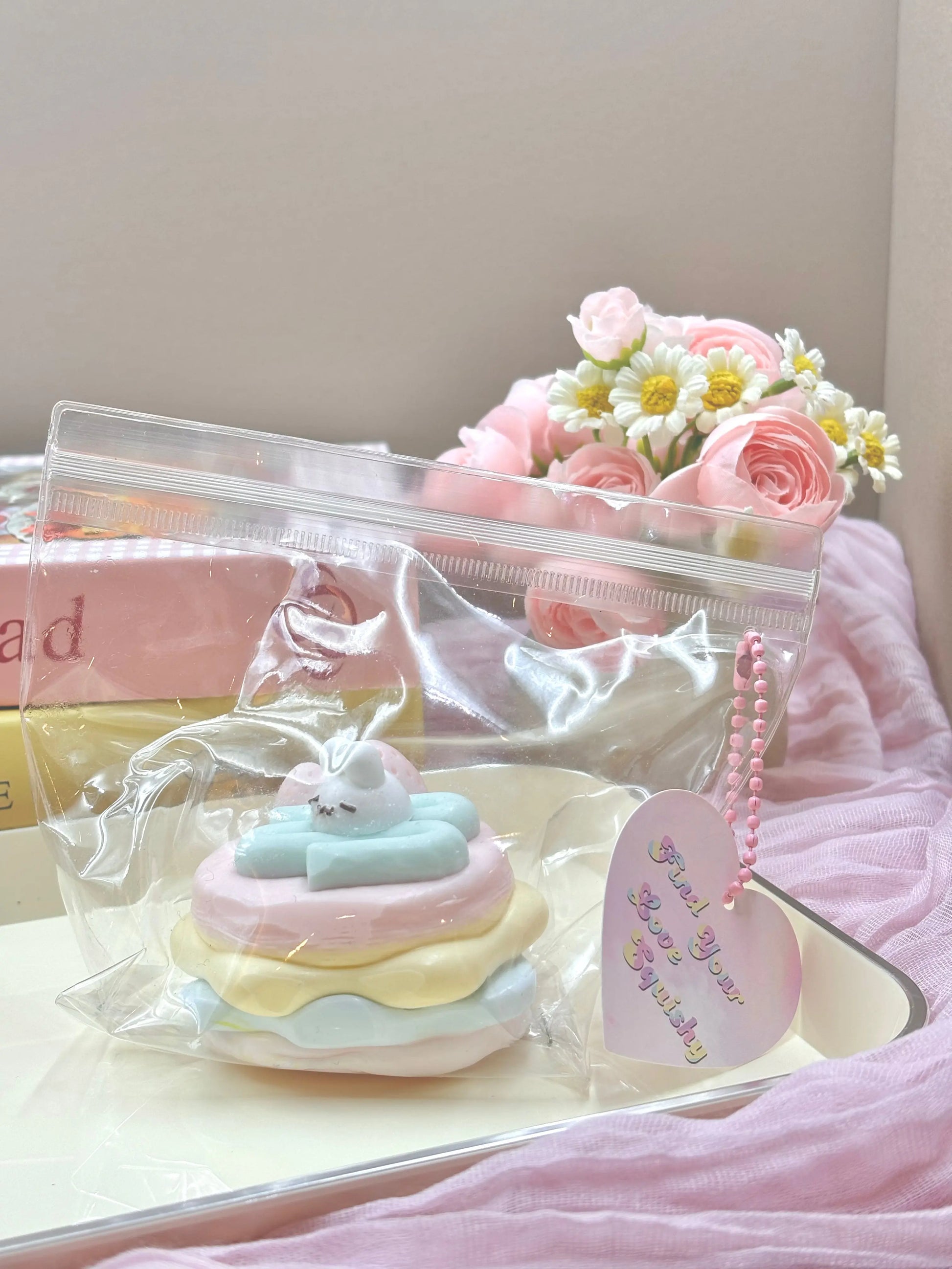 Rainbow Rabbit Strawberry Cake Taba Squishy Toy - Find Your Love