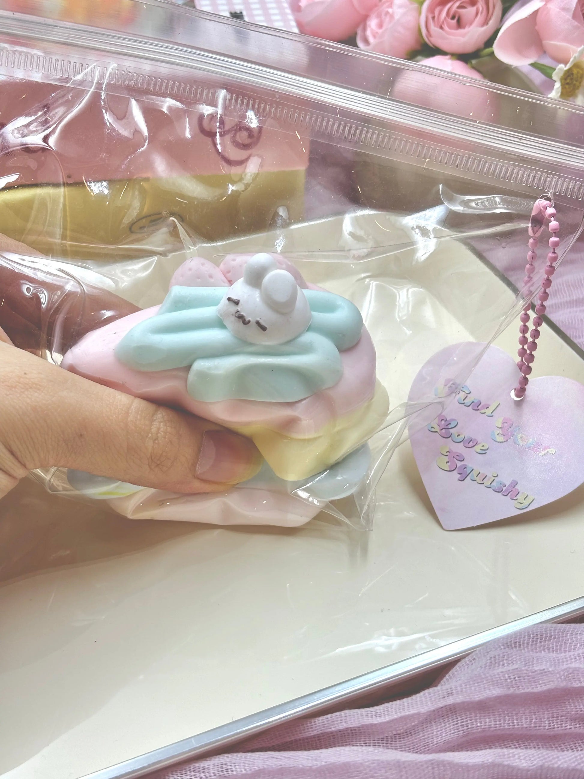 Rainbow Rabbit Strawberry Cake Taba Squishy Toy - Find Your Love