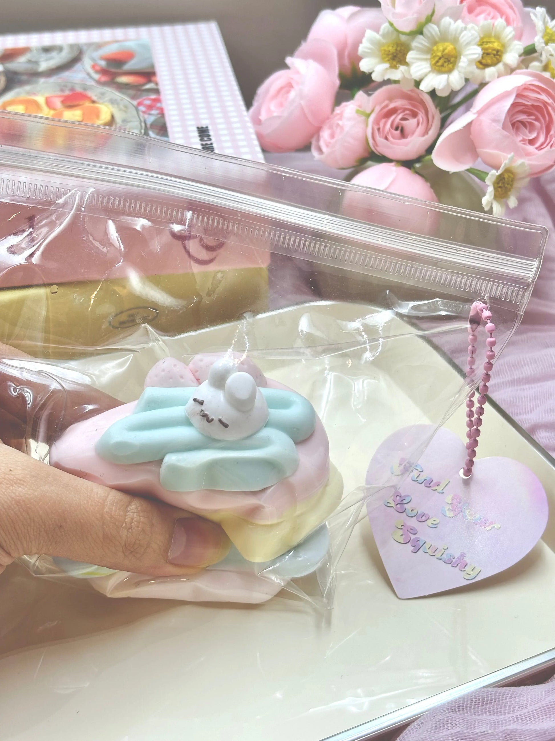 Rainbow Rabbit Strawberry Cake Taba Squishy Toy - Find Your Love
