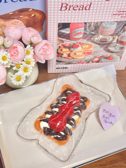 Strawberry Chocolate Cream Tart Taba Squishy Toy
