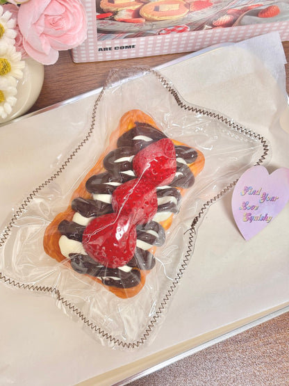 Strawberry Chocolate Cream Tart Taba Squishy Toy