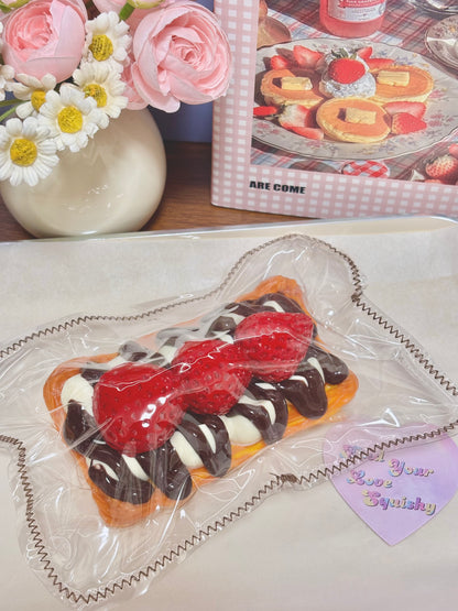 Strawberry Chocolate Cream Tart Taba Squishy Toy