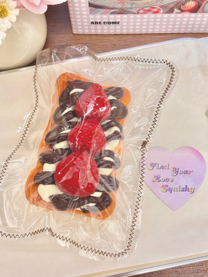 Strawberry Chocolate Cream Tart Taba Squishy Toy