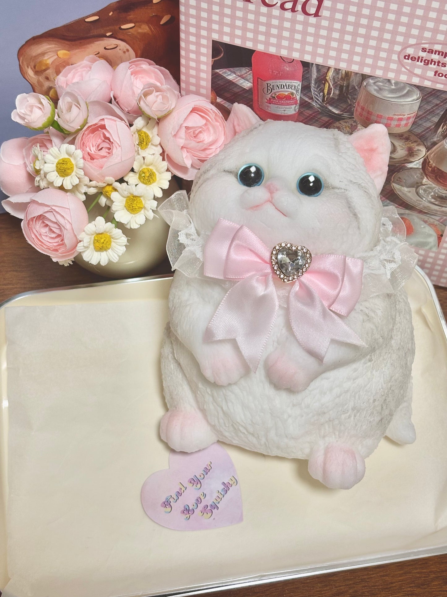 Super Big Flocked Stretching Cat Taba Squishy Toy
