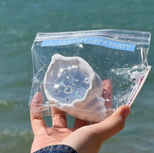 Blue Glitter Gel Seashell Squishy Toy - Find Your Love Squishy