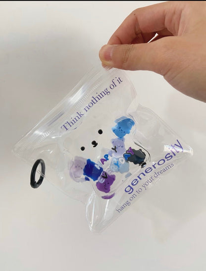 Clear Glitter Gel Crystal Bear Taba Squishy Toy - Find Your Love
