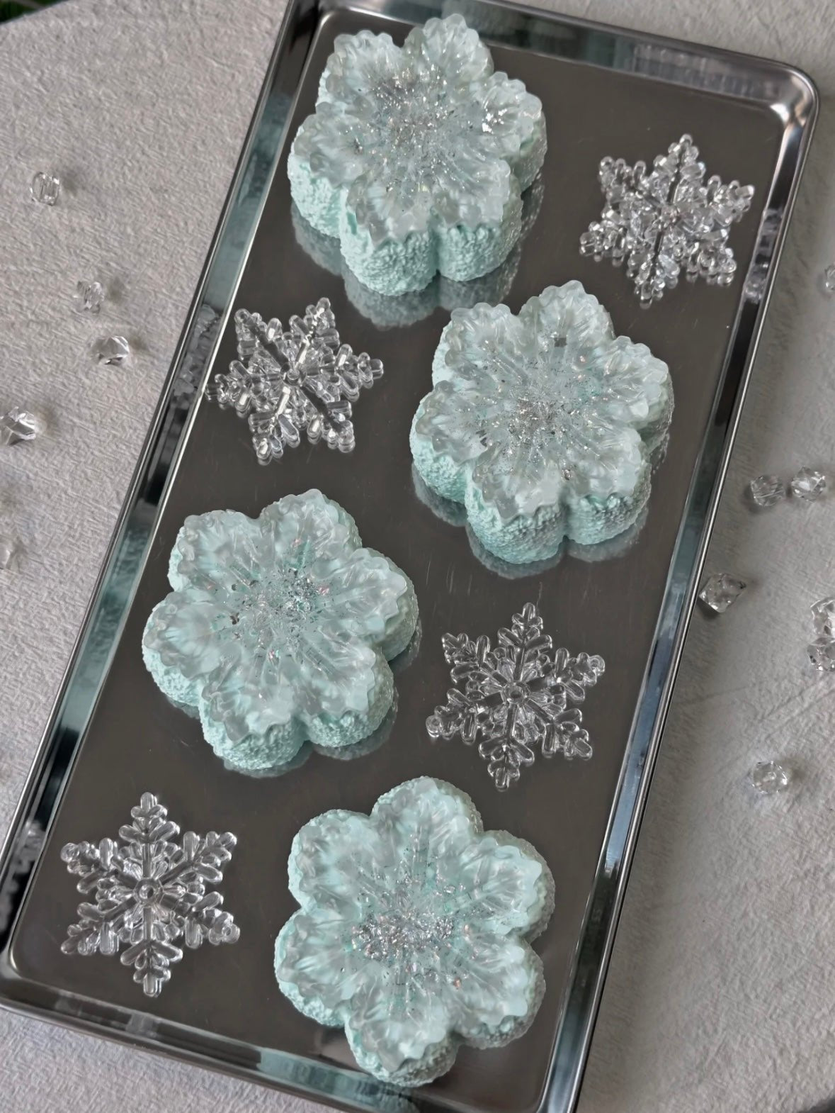 Glitter Blue Snowflake Taba Squishy Toy - Find Your Love Squishy