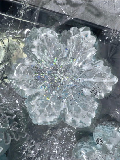 Glitter Blue Snowflake Taba Squishy Toy - Find Your Love Squishy