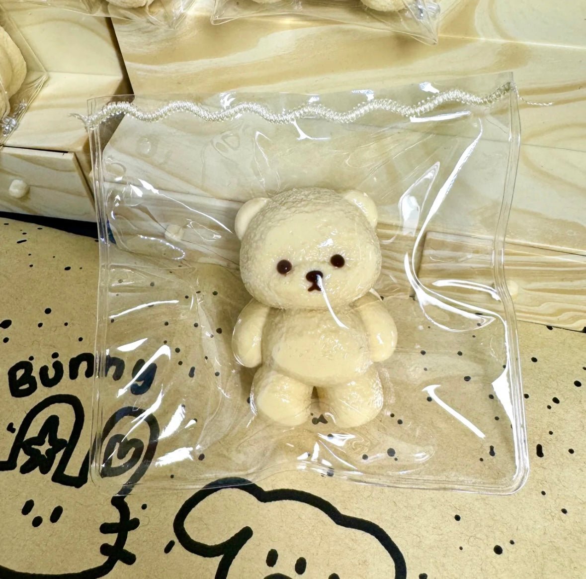 Mini Brown Teddy Bear Taba Squishy Toy - Find Your Love Squishy