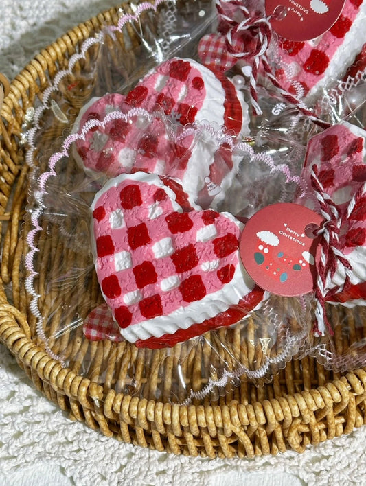 Red Velvet Heart Cake Taba Squishy Toy - Find Your Love Squishy