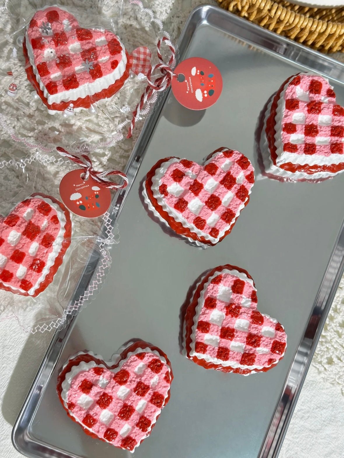 Red Velvet Heart Cake Taba Squishy Toy - Find Your Love Squishy