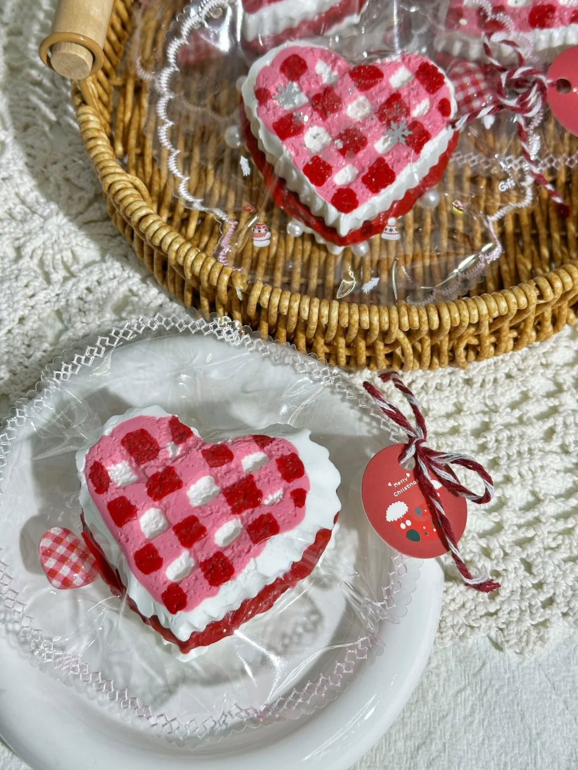 Red Velvet Heart Cake Taba Squishy Toy - Find Your Love Squishy